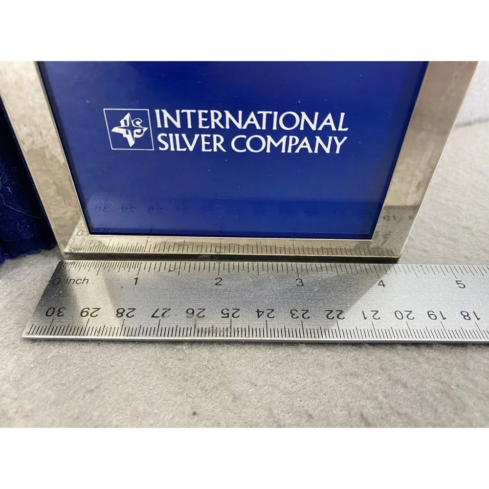 International Silver Company Folding Double Picture Frame Silver Plated Calendar